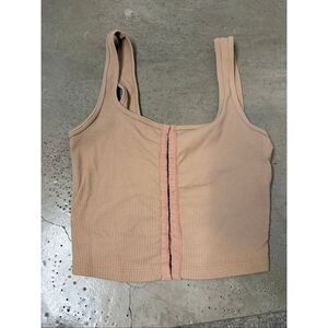 Abercrombie & Fitch Ribbed Front Clasp Tank Top